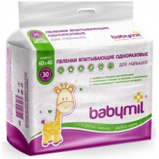 BabyMil впитывающие пеленки 60х40 см, 30 шт