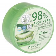 3W Clinic, Гель универсальный Aloe Vera Soothing Gel 98%, 300 гр