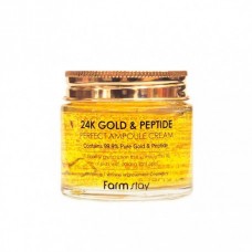 Farmstay Ампульный крем для лица с золотом и пептидами 24K Gold & Peptide Perfect Ampoule Cream, 80 мл