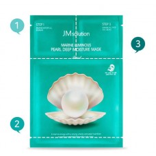 JM Solution Трехшаговый комплекс с экстрактом жемчуга Marine Luminous Pearl Deep Moisture Mask Pearl, 27 мл
