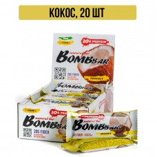 Bombbar Набор батончиков неглазированных протеиновых, вкус кокос 20 штук по 60 г