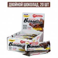 Bombbar Набор батончиков неглазированных протеиновых, вкус шоколад 20 штук по 60 г