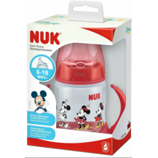 NUK Обучающая бутылочка насадкой из силикона Disney, 150 мл красный