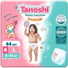 Tanoshi Трусики-подгузники для детей, размер L 9-14 кг, 44 шт